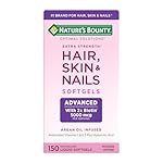 Nature's Bounty Advanced Hair, Skin & Nails, Argan-Infused Vitamin Supplement with Biotin and Hyaluronic Acid, 150 Rapid Release Softgels, 50 Total Servings