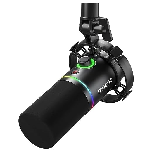 MAONO XLR/USB Dynamic Microphone, RGB Gaming Mic with Software, Mute, Gain Knob, Volume Control and Headphone Jack for Streaming, Podcasting, Recording-PD200X (Black)