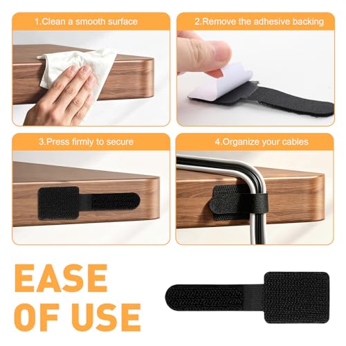 Sangles de câble auto-agrippantes réglables noires lot de 100