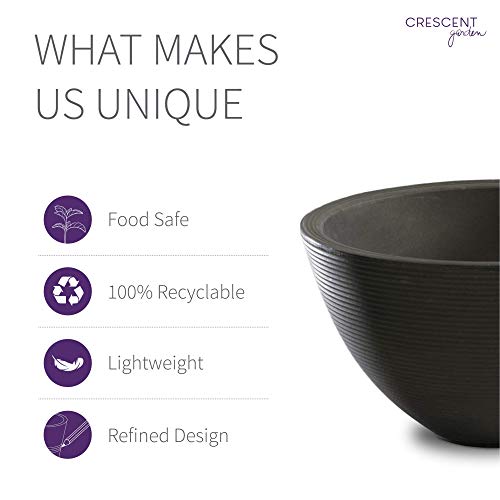 Crescent Garden Delano Planter, Double-Walled Plant Pot, 20-Inch (Old Bronze) #TOP3