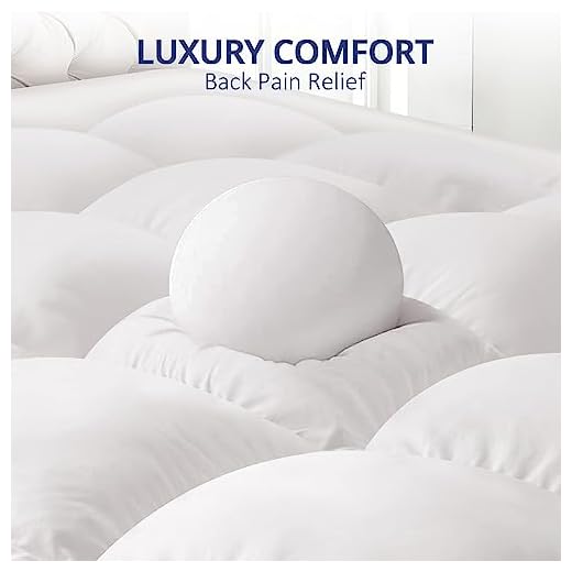 ELEMUSE Extra Thick Cooling King Mattress Topper, 1300 GSM Overfilled Pillow Top with Baffle Box Design, Hand Made 400TC Organic Cotton Pad Cover, Plush & Support Snow Down Alternative, Hotel Quality