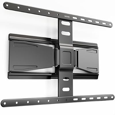 VIVO Ultra Slim TV Wall Mount for 43 to 90 inch Screens, 0.77” Low Profile, Fully Adjustable Tilt and Swivel with Telescoping Extension, Max 600x400 VESA Bracket, Holds 110 lbs, Black, MOUNT-TVUS90