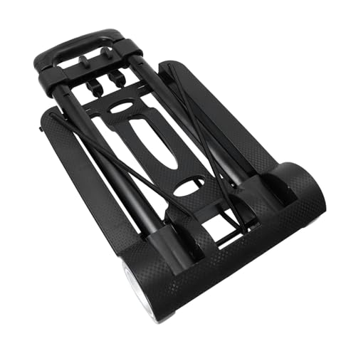 Alipis 1 Pieza Doblar el Carrito de Compras Carro portátil Exterior Carro portatil Tienda de comestibles Llave Suministro de Compras carretón Rueda de rodamiento de Metal de PVC Negro
