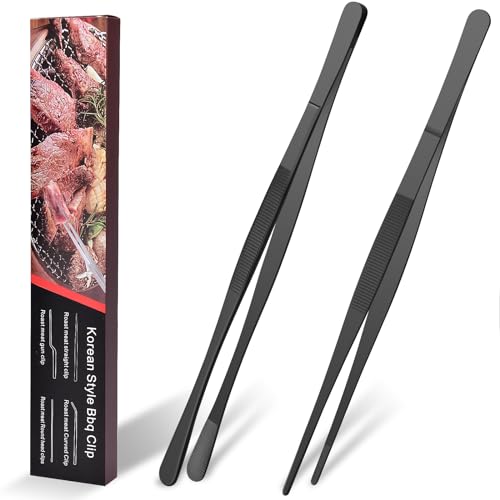 HOTUT Pince de Cuisine en Acier Inoxydable, 2 Pièces Pincettes de Cuisine, Pinces à Barbecue Ustensiles de Cuisine, Pour La Cuisine, Pâtisserie, Barbecue,...