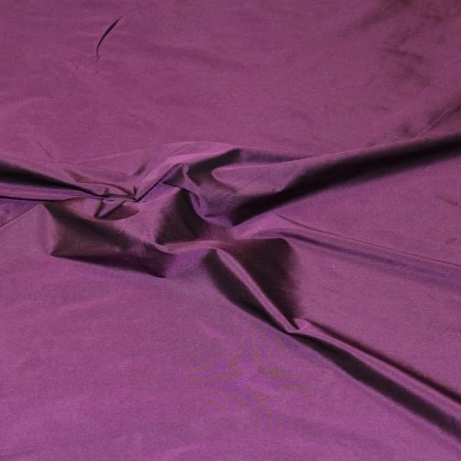Plain Taffeta Fabric Sold by The Metre 60" Wide Decoration Wedding Dressmaking Material (Dark Purple)