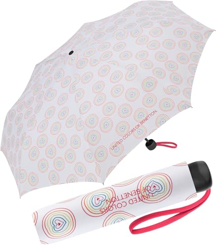 Benetton Taschenschirm Super Mini Love Core - White