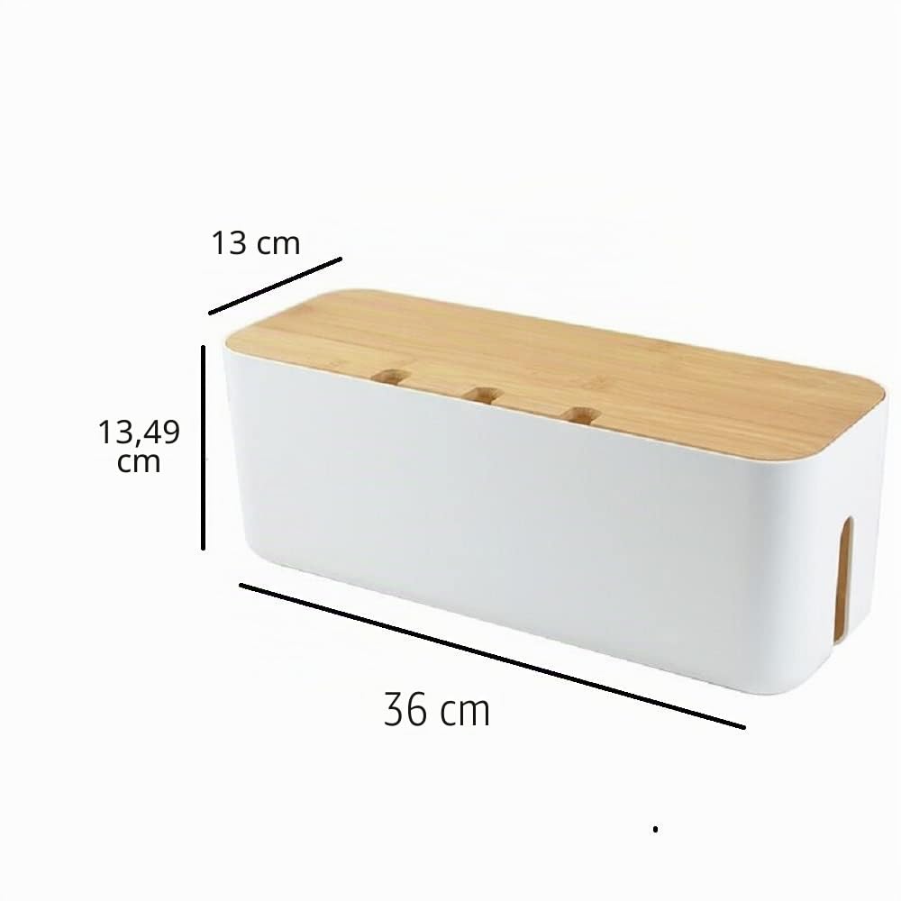 Boîte de gestion des câbles, boîte organisatrice de câbles, cachez et dissimuliez les multiprises et les câbles électriques des téléviseurs, ordinateurs et bureaux (Blanc, 2 pièces)