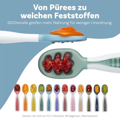 NumNum GOOtensils Esslernlöffel Baby 2er Blau/Orange - Beikost Löffel 6+Mon – Ansicht 6