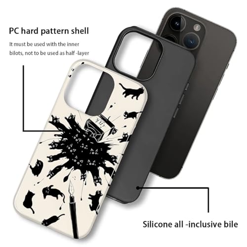 Coque iPhone 15 Plus protection contre les chutes silicone rigide antichoc chat