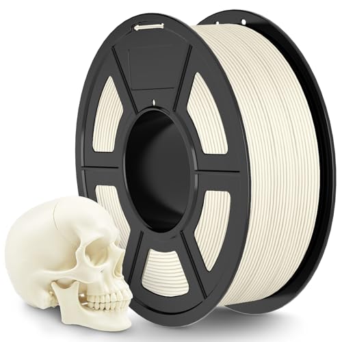 Image of TECBEARS Bone White Matte PLA 3D Printer Filament 1KG | Smooth Extrusion, Tangle Free, Vacuum Sealed, 1.75MM Filament ±0.02mm Accuracy, Compatible with Most FDM Printers