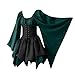 Produktbild YEBIRAL Damen Mittelalter Kleid mit Trompetenärmel Gothic Retro Kleid Renaissance Cosplay Kostüm Gebunden Taille Übergröße Kleid Karneval Party Halloween Kostüm