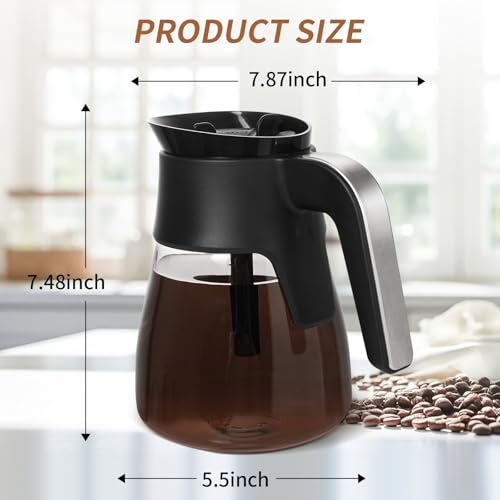 Image of 10-Cup Coffee Pot Replacement for CM401 Ninja Coffee Maker | Glass Carafe Compatible with CM371 CP301 CM300 CM400 CF091,Ninja Coffee Pot Replacement with Brew-Through Lid & Sturdy Handle