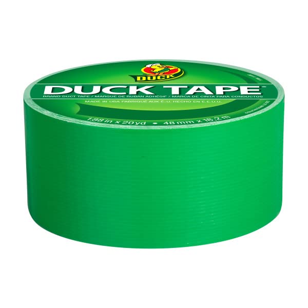 Vista 2 de Duck Tape - 1304968 cinta adhesiva de color verde, 1.88 pulgadas x 20 yardas cada rollo, 3 rollos