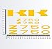 Kit autocollants compatibles Kawasaki Z750 moto decal code 1159 (021 jaune)