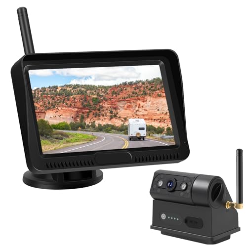 新品 Tonowu 5インチ ワイヤレス バックカメラモニター ソーラー充電 41j4Dn5TQaL.jpg