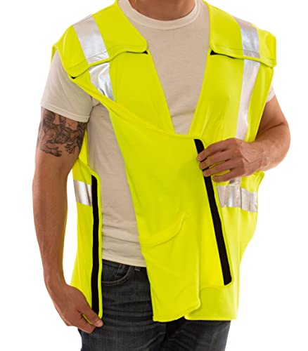 Image of Tingley Job Sight FR V81522 High Visibility Class 2 Flame Resistant Breakaway Vest, Fluorescent Yellow-Green