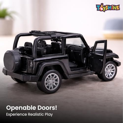 Image of Toyshine 1:32 Scale Die Cast Thaar Model Vehicle Toy Car with Pull Back Function Along with Opening Door Feature for Kids Boy Girl 3+, Black Color