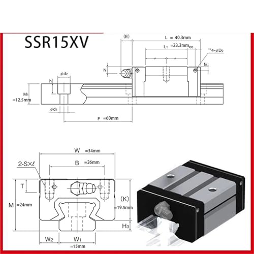 Guide linéaire SSR15XV bloc de guidage rail pour machine CNC - 2