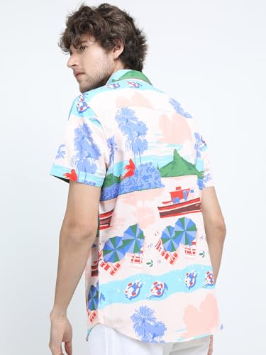 Image of Highlander Men's Slim Fit Shirts | Printed | Half Sleeves | Spread Collar | Casual Shirts | Stylish Shirt