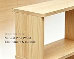 5-Tier L-Shaped Corner Bookshelf, étagère d'affichage autonome avec baffles, rack de stockage moderne en bois massif pour petit Space, Maison Bureau, Salon, Chambre, Naturel