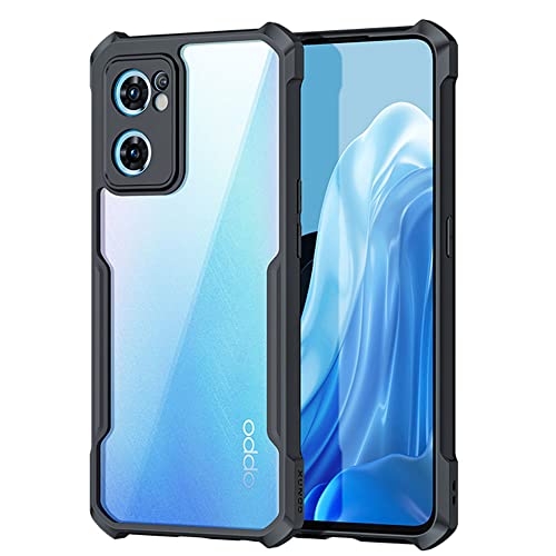 TECHGEAR Tough Case for Oppo Find X5 Lite 5G [Fusion Armour] Premium Hybrid Tough Rugged Protective Bumper Case Heavy Duty Protection with Clear Back Designed For Oppo Find X5 Lite 5G - Black