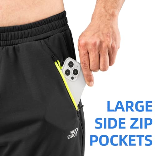 ROCKBROS Calça térmica masculina de ciclismo de inverno, à prova de vento, para caminhadas ao ar liv