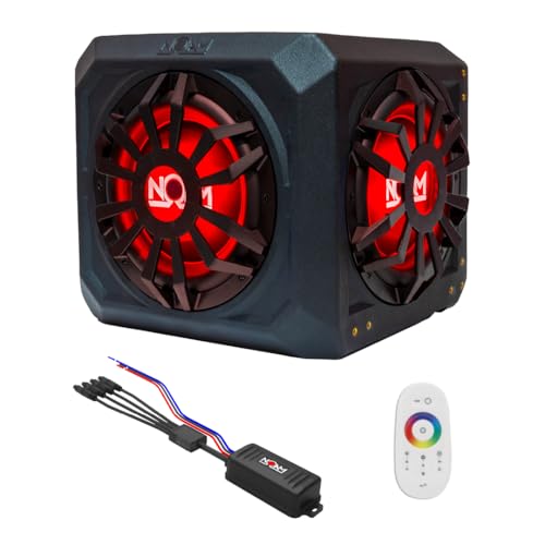 NOAM Subwoofer with Triple 10' RGB Woofer, for UTV & Marine with LED Lights, Waterproof, Add Deep Bass for Your Boats, Golf Carts & Side-by-Sides