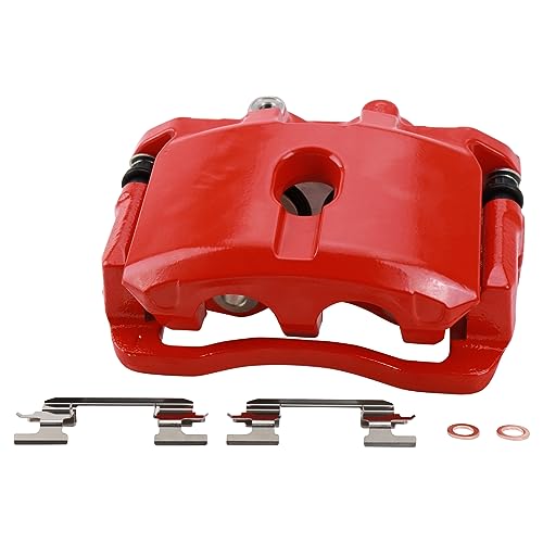 Image of TRQ Performance Rear Performance Brake Pad & Rotor Kit Semi-Metallic Premium G-Coated Compatible with 2003-2009 Chevrolet Express 1500 2003-2013 GMC Savana 1500