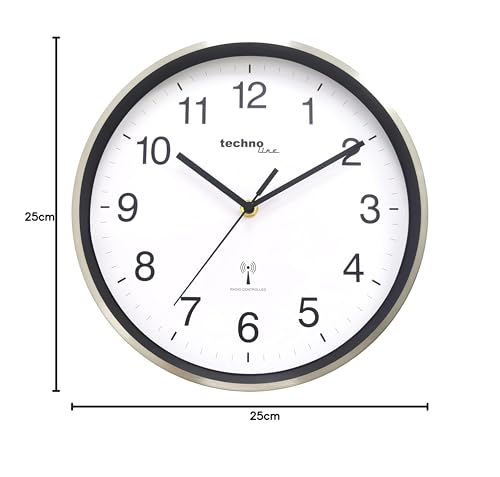 techno line Wall Clock Silver 25 cm - Image 3