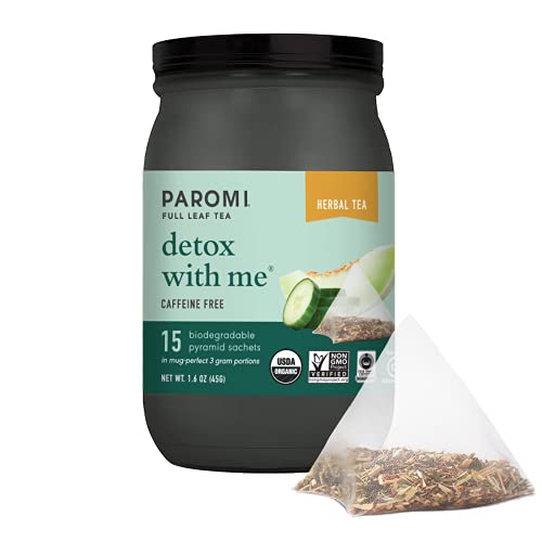 Paromi Detox With Me Rooibos Organic Tea Organic Herbal Tea, Signature Jar, 15 Count #TOP11