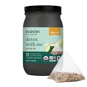Paromi Detox With Me Rooibos Organic Tea Organic Herbal Tea, Signature Jar, 15 Count