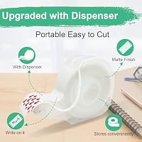 BeataTap Tape, Invisible Tape for Gift Wrapping, 6 Rolls+6 Dispensers, Matte Finish, Writable, 3/4″x 650″, Clear Tapes for Christmas Wrapping Paper, Office&School Supplies — image 6
