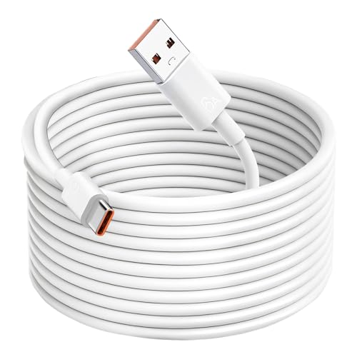 USB C Extra Long USB A To C Power Extension Cable Home Security Compatible with Durable Cameras Charging Cord for Eufy Camera CCTV for PanTilt Phones Tablets Data Smartphones Controller White - Image 6