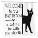 Jakayla Funny Cat Shower Curtain – Waterproof Polyester Fabric Cute Shower Curtain for Cat Lovers with Hooks 72x72 Inch