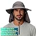Home Prefer UPF 50+ Mens Sun Hat Wide Brim Fishing Hat with Neck Flap Sun Hat for Men Women Beach Gardening Sun Protection Cap Dark Gray