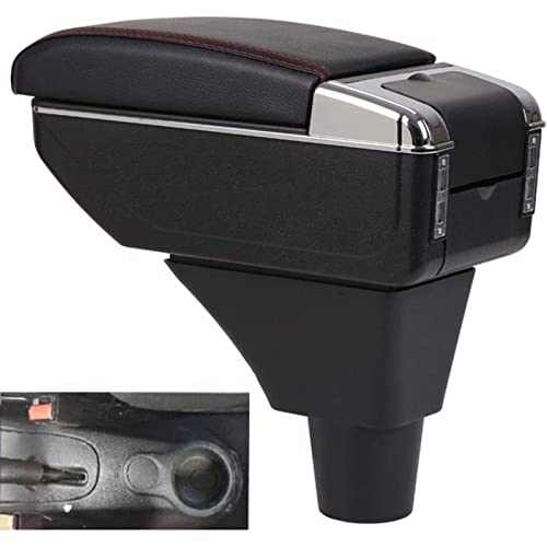 Accoudoirs De Voiture Console Centrale Accoudoir Ci-Troen C3 Picasso Boîte De Rangement En Cuir Double Couche Console De Bras Central Avec 7 Ports USB Accessoires Support De Rangement