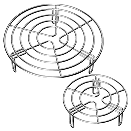 Cabilock 2Pcs Stainless Steel Steaming Rack Heat Resistant Cooling Rack for Kitchen Versatile Egg Design for Home Office Restaurant Use