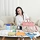 SONARIN Große Kapazität Multifunktionale Baby Wickeltasche,Wasserdicht Reise Wickeltasche Umhängetasche Tragetasche Henkeltaschen Babytasche mit Schultergurte & Wickelunterlage(Rosa-Blume)