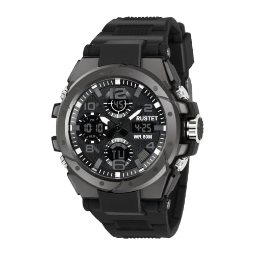 Image of RUSTET Analogue - Digital Men's Watch (Black Colored Strap - 2145)