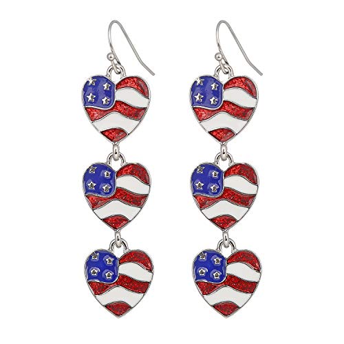 Handmade USA American Flag Earrings