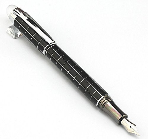 ABAJ 79 Designer Starwalker Cross Line Fountain Pen Silver Trim Checked