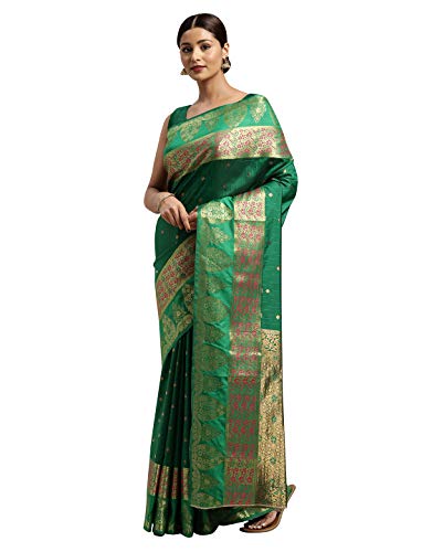 Image of EthnicJunction Women's Silk Woven Saree With Blouse Piece