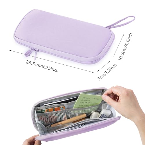 Image of Rolin Roly Multi-function Pencil Case Pencil Box Large Capacity Pen Case Holder for Women Pen Bag Organizer with Zipper (purple)
