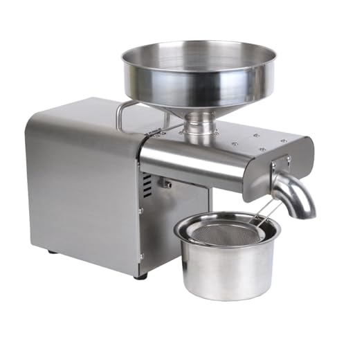 Máquina de prensa de aceite comercial de 1500 W, extractor de aceite, extractor de prensa de aceite de acero inoxidable, prensa de aceite automática, extractor de aceite de grado alimenticio frío y