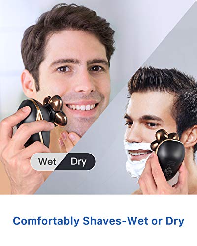 Head Shavers for Bald Men, OriHea USB Cordless Wet And Dry Razor. IPX7 Waterproof Shaving Kit, Rotary Bald Head Shaver Grooming Kit with Facial Beard Trimmer, Nose Hair Trimmer