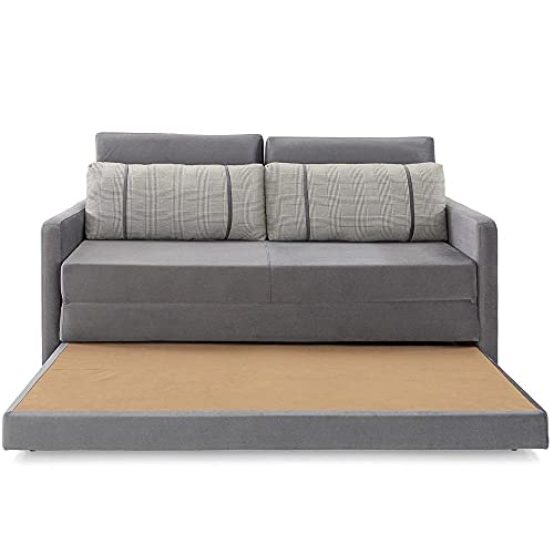 Sofá-Cama 3 Lugares Queen Herval Aurora, Veludo Molhado Grafite, 176 cm