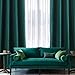 MIULEE Christmas Dark Green Velvet Curtains Room Darkening Blackout Soft Grommet Top Emerald Thermal Insulated Soundproof Black Out Curtains/Drapes for Living Room Bedroom 52 x 108 Inch 2 Panels