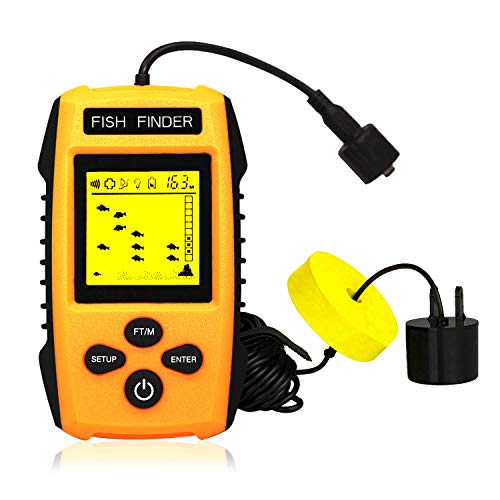 Ovetour Sensor de Sonar Portátil com Fio para Profundidade da Água e Visor LCD Localizador Portátil