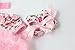 Baby Girls 3 Piece Sets Romper Dress Shoes and Headband Rose Flower Outfits Clothes Pink S:3-6Months