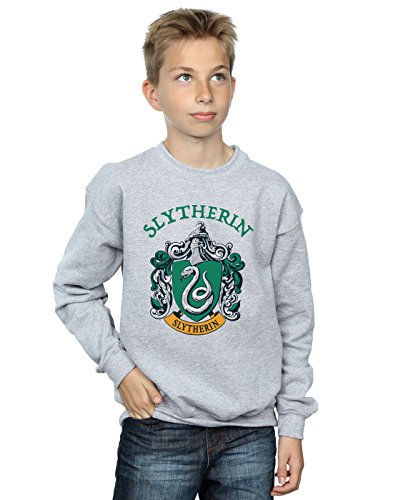 Harry Potter Boys Slytherin Crest Sweatshirt Sport Grey 7-8 Years